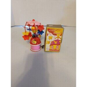 VTG 1940's (Japan) Celluloid Wind-up Mechanical SPINNING CHICKS Toy WORKS! W/Box